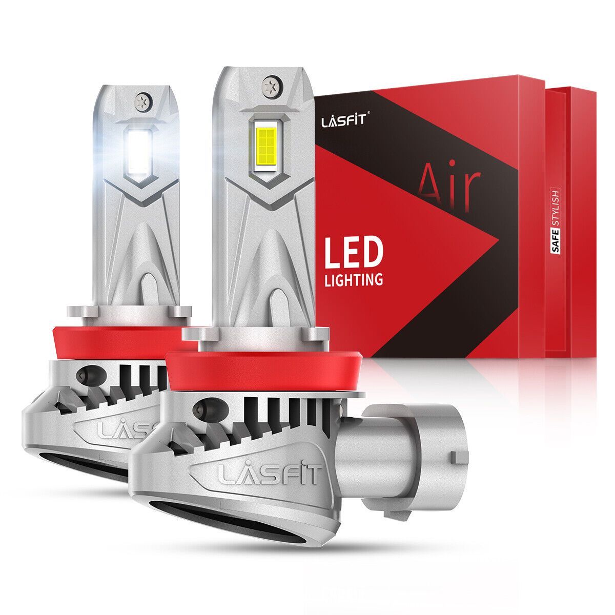 Lasfit H11/H9/H8 LED Headlight Bulb Low Beam/Fog Light 70W 7000LM 6000K White 2x