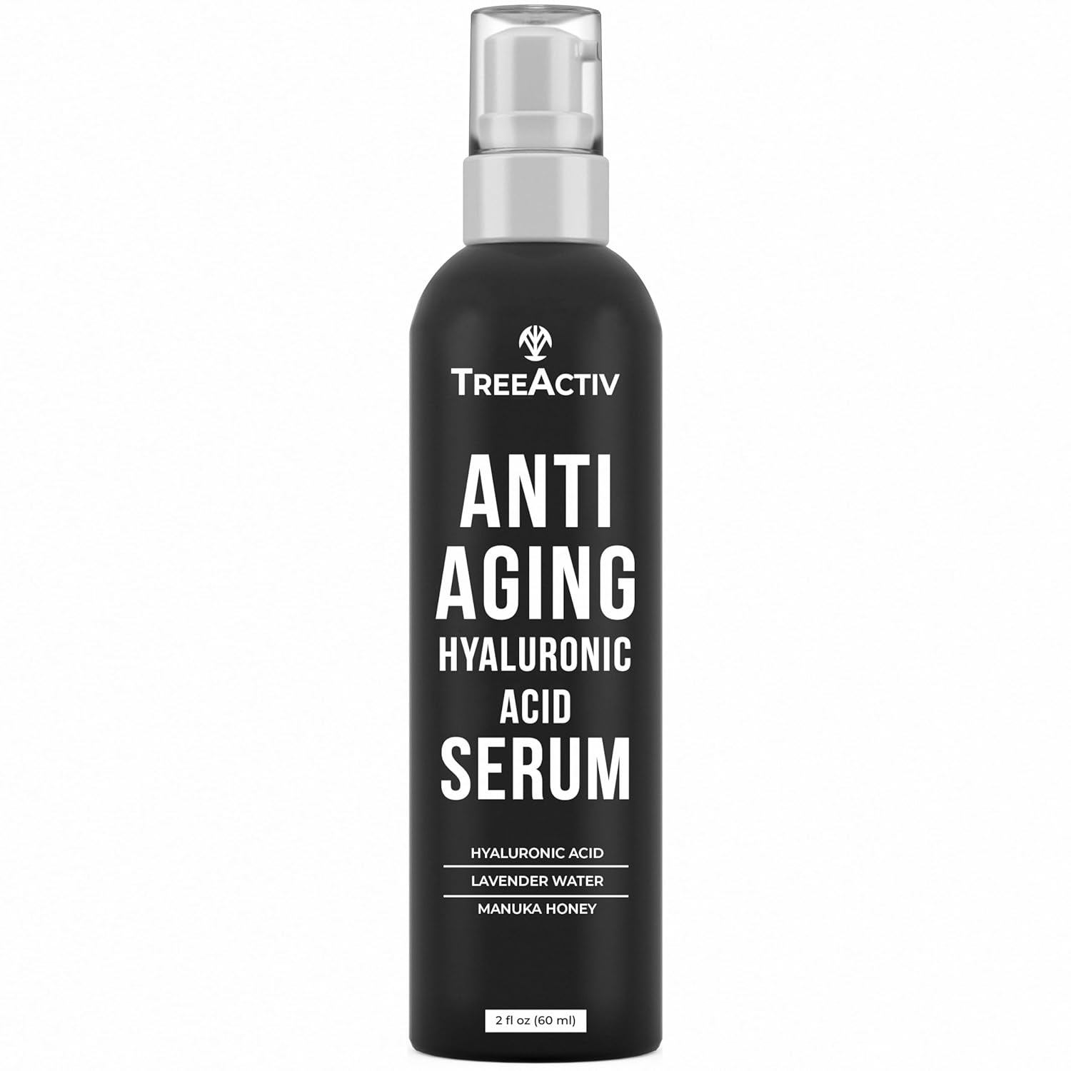 Anti-Aging Hyaluronic Acid Serum for Face 2 oz, Hydrating Wrinkle Repair for Skin Care, Pure Hyaluronic Acid Face Serum for Women, Oil-Free Anti-Aging for Advanced Skin Repair TreeActiv