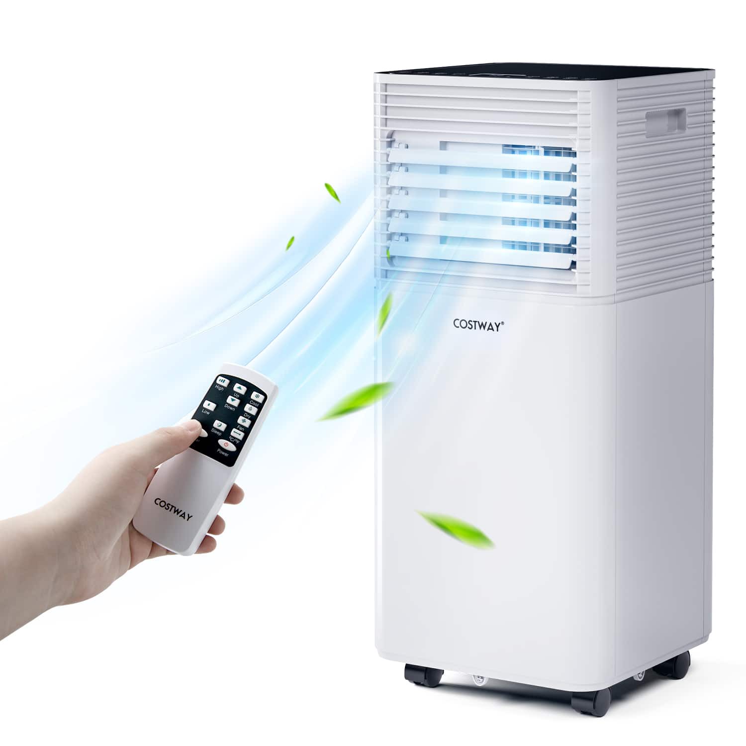 Costway - 6000 BTU Portable Air Conditioner Cools up to 350 sq.ft 3-in-1 Air Cooler w/Dehumidifier & Fan Mode - White