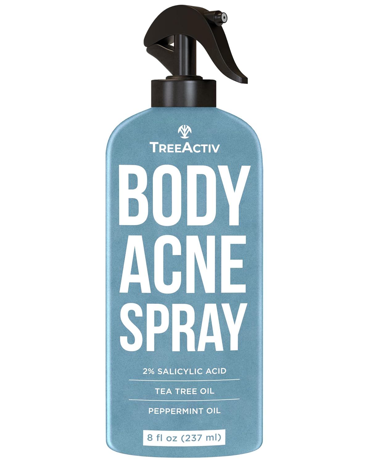 TreeActiv Body & Back Acne Treatment Original Formula, 8 fl oz, 2% Salicylic Acid, Cystic & Body Acne Spray for Chest, Shoulders & More, Bacne Treatment for Teens & Adults