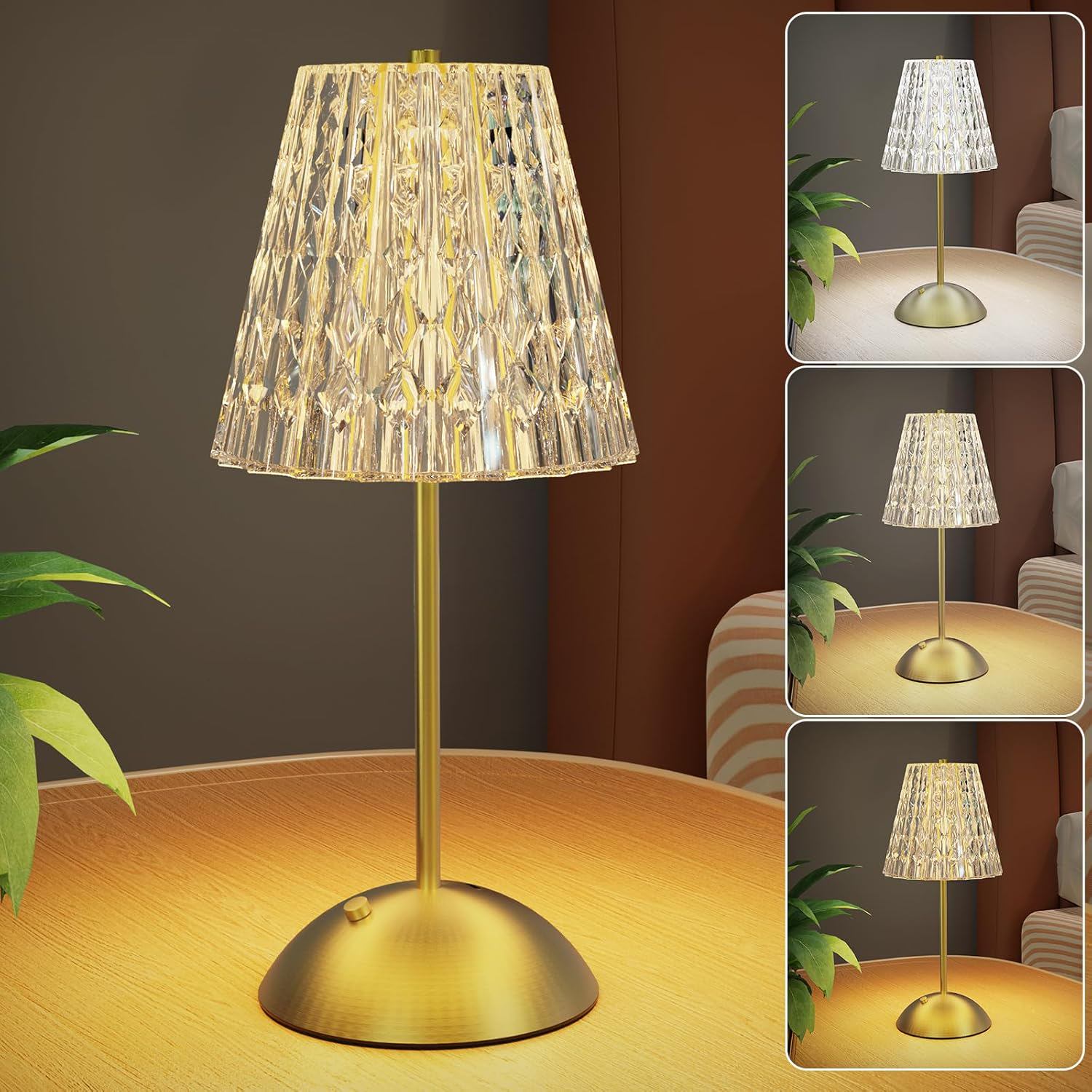 Cordless Table Lamp Rechargeable: Cute & Compact Bedside Table Lamp – Adjustable Brightness, USB-Powered Night Light for Kids, Teens, and Home Office Desks (Modern & Space-Saving Design)