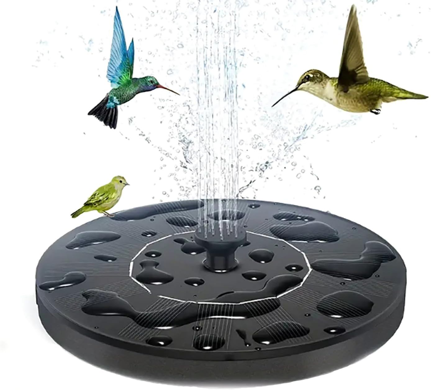 Solar Bird Bath Fountain Pump, Solar Fountain Pump for Bird Bath with 6 Nozzles, 6.7" Solar Powered Water Fountain Pump for Garden, Ponds, Pool, Fish Tank, Aquarium and Outdoor