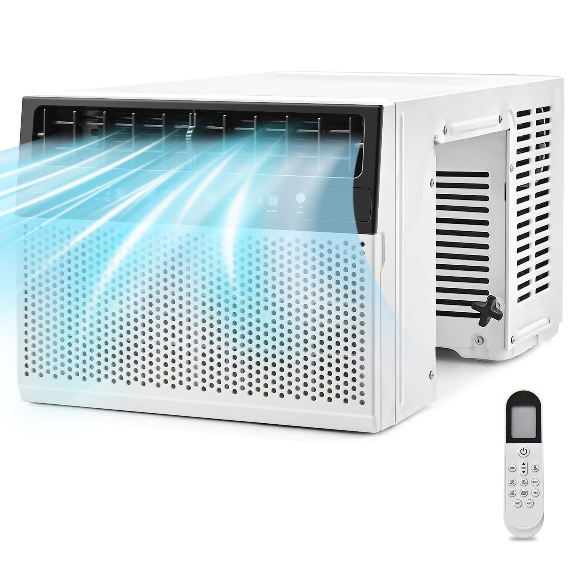Costway - 6300 BTU (10000 BTU Ashrae) Window Air Conditioner with Remote, LED Control Panel, up to 250 Sq.Ft. - White