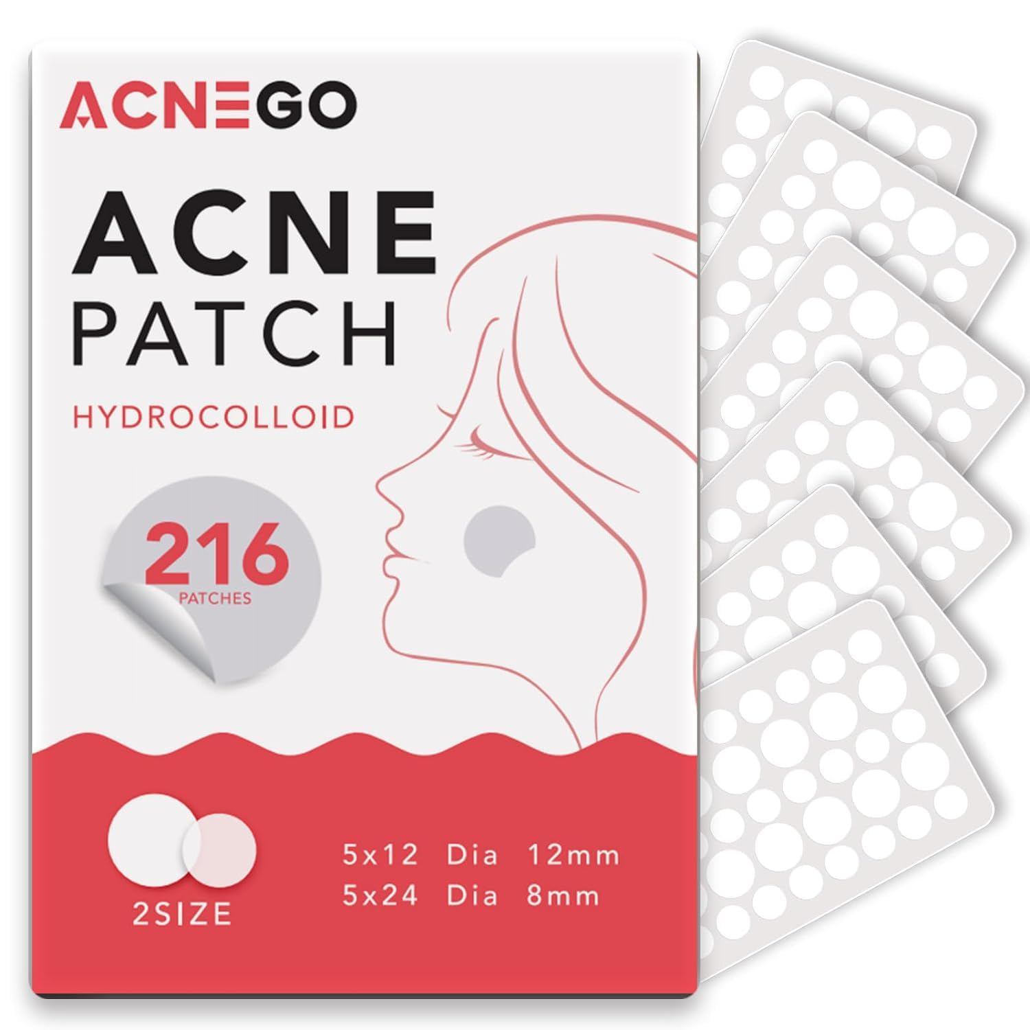 216 Counts Pimple Patches for Face, Hydrocolloid Acne Patches Zit Patches for Face Acne Spot Treatment Patch Cystic Acne Treatment Stickers Blemish Hydrocolloid Cover for all Skin Type