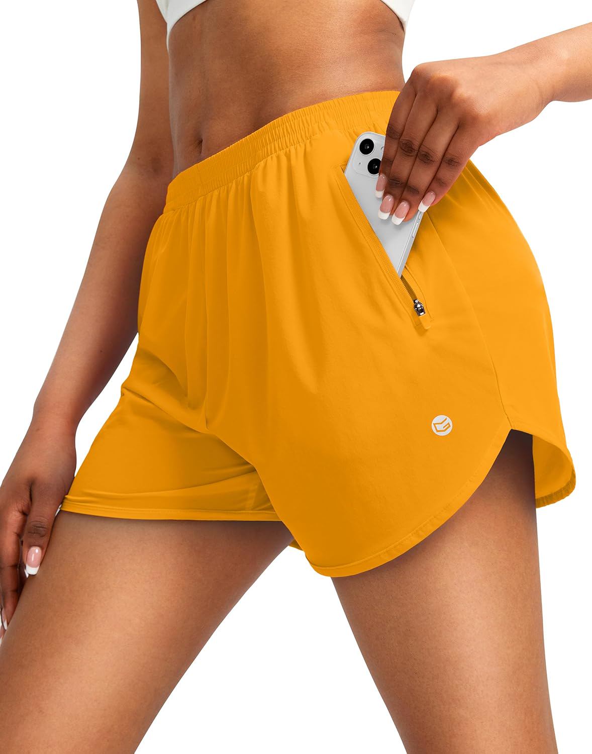 G Gradual Women's Running Shorts with Zipper Pockets Quick Dry Athletic Workout Gym 3" Shorts for Women with Comfy Liner