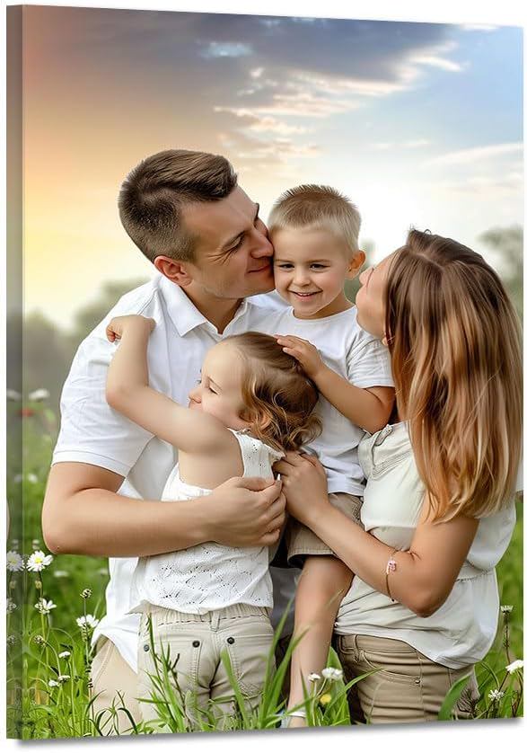Personalized Framed Canvas Wall Art, Custom Your Photo on Canvas, Canvas Prints With Your Photo, Decor for Home Living room Bedroom Kitchen Framed Ready to Hang (12L x 16W)