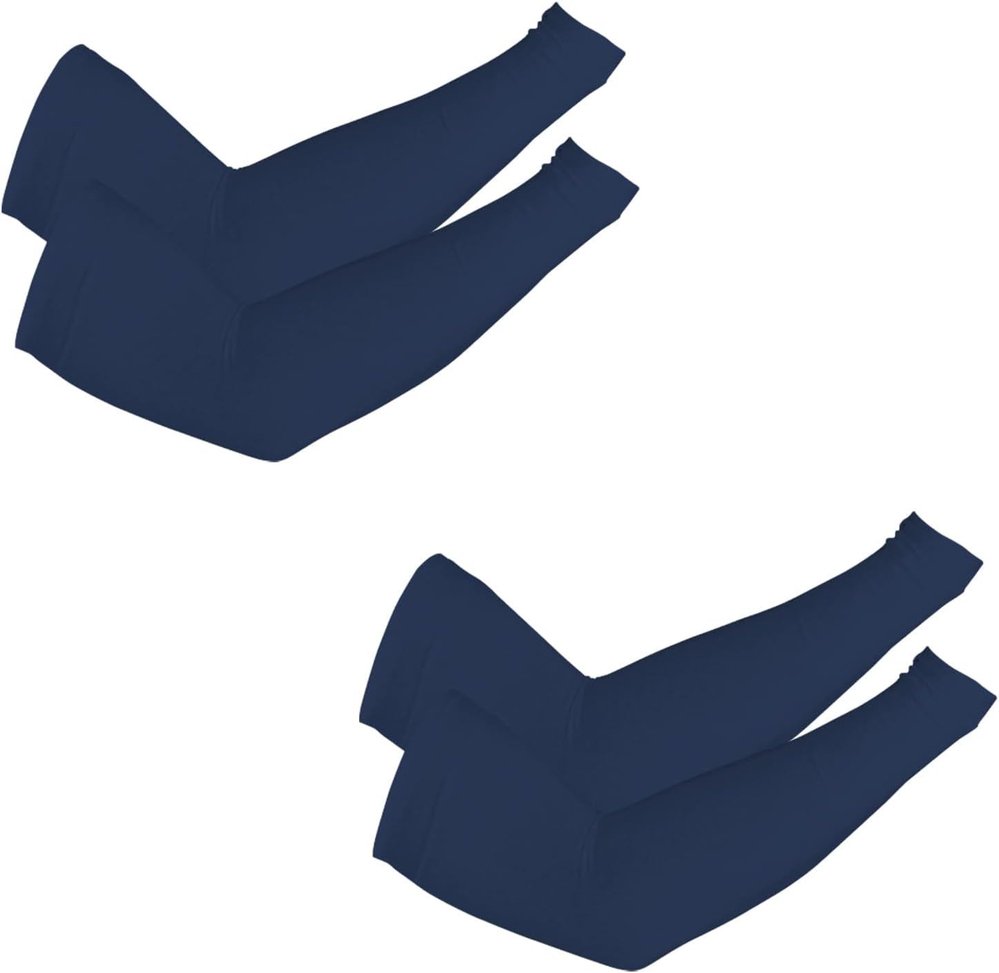 PFFY 2 Pairs UV Protection Cooling Arm Sleeves for Men and Women UPF 50 Sun Sleeve - (color: 2 Pairs Blue)
