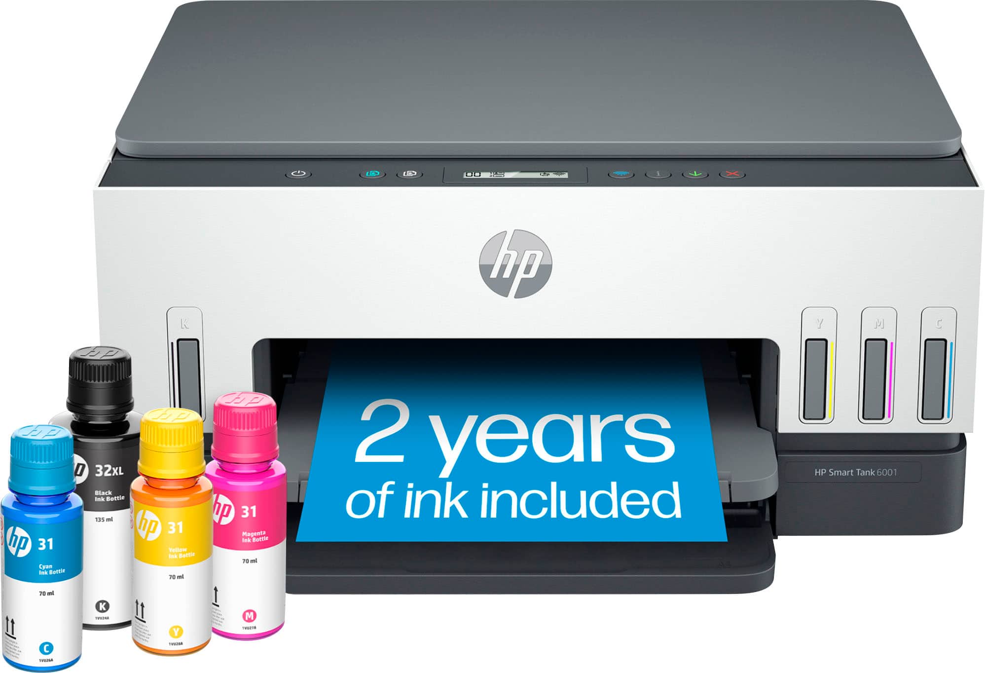 HP - Smart Tank 6001 Wireless All-In-One Supertank Inkjet Printer with up to 2 Years of Ink Included - Basalt