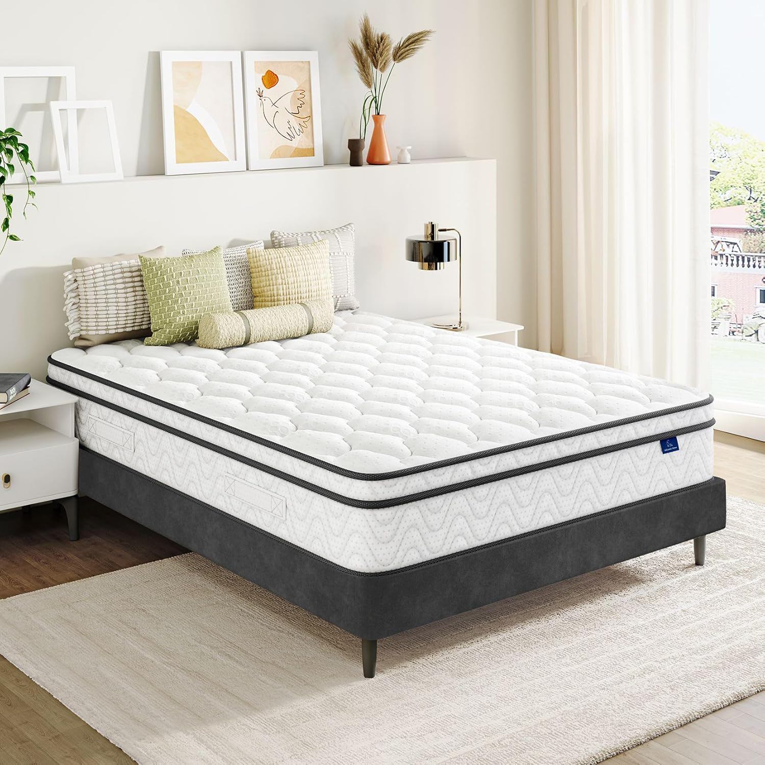 Vesgantti Full Size Mattress, 12 Inch Hybrid Double Bed Mattress in a Box with Memory Foam and Pocket Spring, Ergonomic Design & Pressure Relief, Medium Firm Feel, 54"*75"*12"